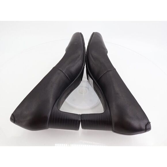 Clarks Kyndall Iris Pump Size 10 Black Leather Slip On Shoes Block Heel Career - Picture 10 of 12